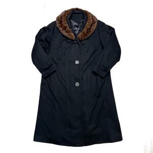 Vintage 60s National Recovery Board Overcoat Fuzzy Collar Fleece Union Made